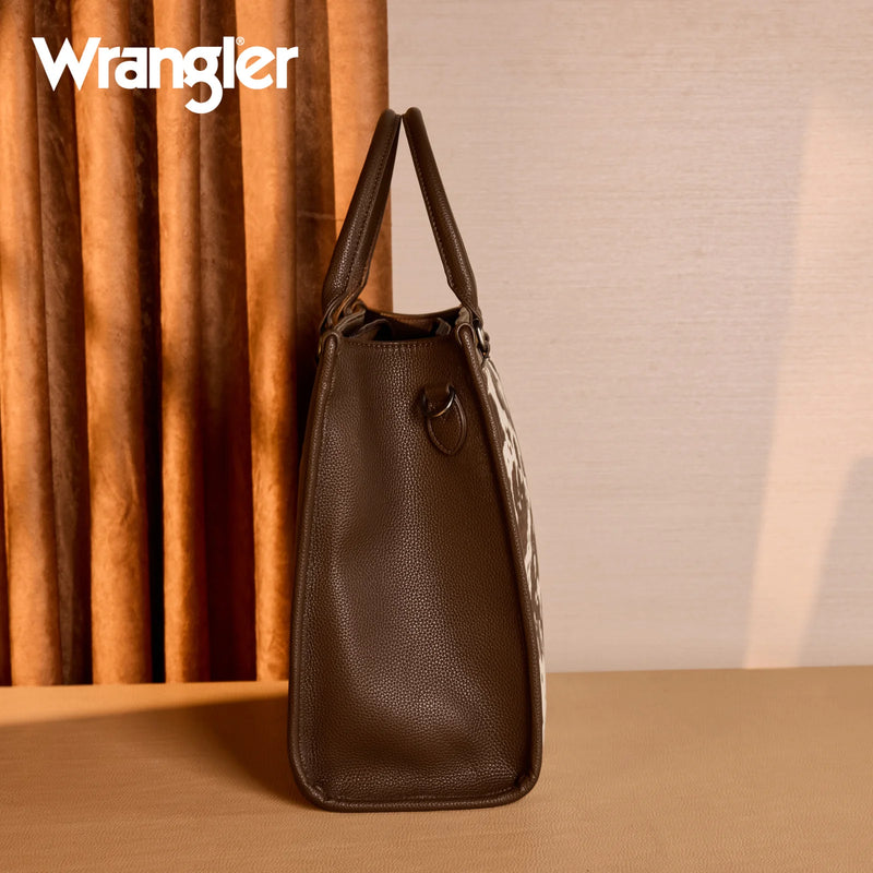 Load image into Gallery viewer, WG389-8119COW-CF - Wrangler Carry-All Large Tote Work Tote /Crossbody - Cow-Coffee
