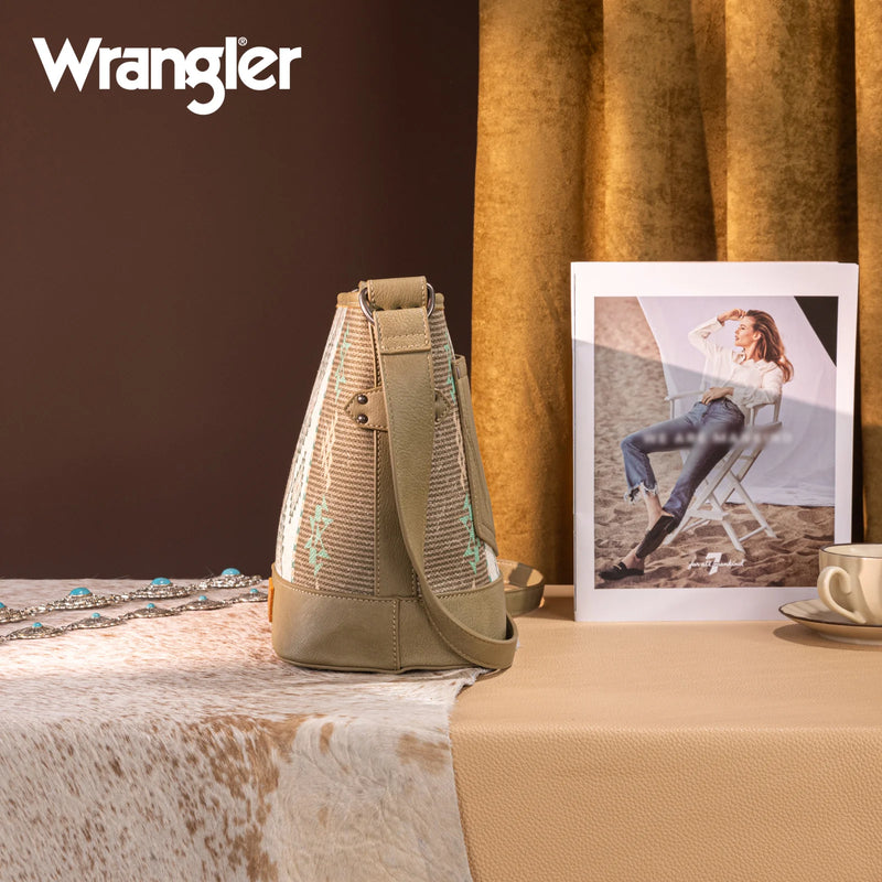 Load image into Gallery viewer, WG213-2003GN - Wrangler Aztec Distressed Print Concealed Carry Crossbody
