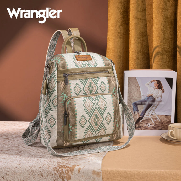 WG213-9110GN - Wrangler Aztec Print Backpack/Crossbody