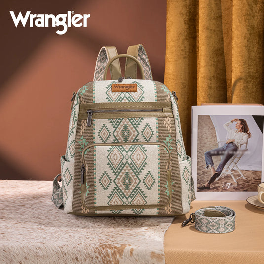 WG213-9110GN - Wrangler Aztec Print Backpack/Crossbody