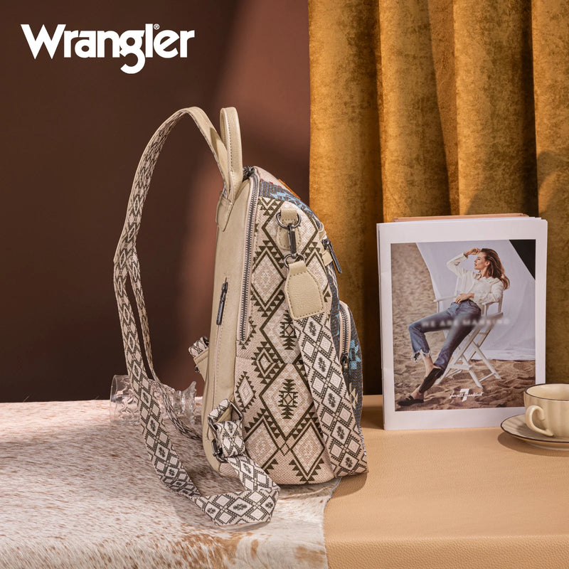 Load image into Gallery viewer, WG213-9110TN - Wrangler Aztec Print Backpack/Crossbody
