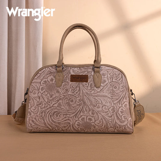 WG277-5110KH - Wrangler Vintage Floral Printed Duffle Bag - Khaki