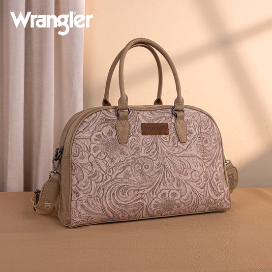 WG277-5110KH - Wrangler Vintage Floral Printed Duffle Bag - Khaki