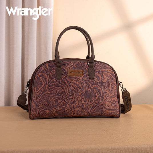 WG277-5110CF - Wrangler Vintage Floral Printed Duffle Bag - Coffee