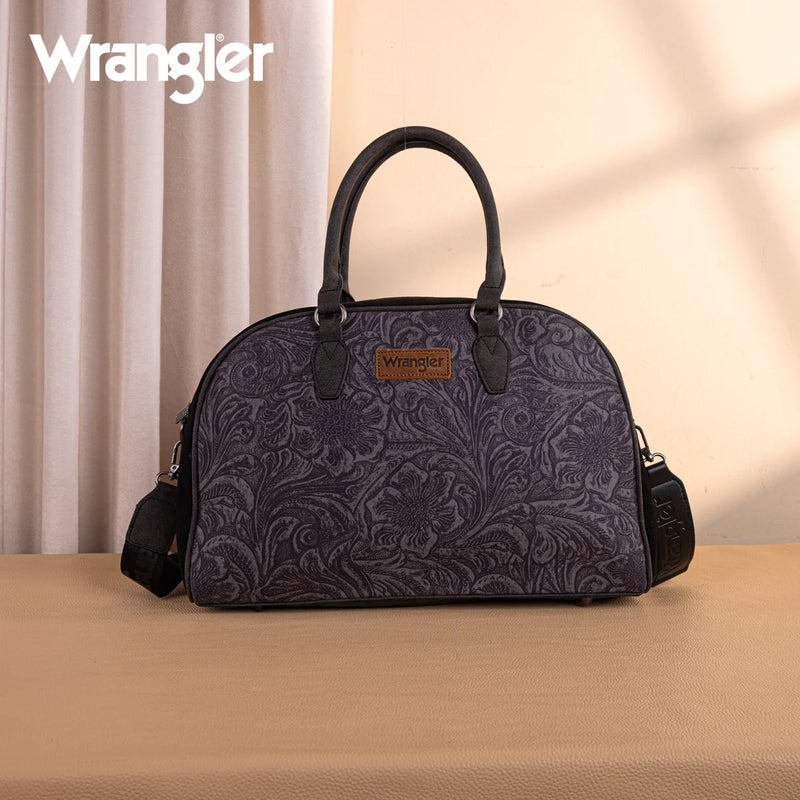 Load image into Gallery viewer, WG277-5110BK - Wrangler Vintage Floral Printed Duffle Bag - Black
