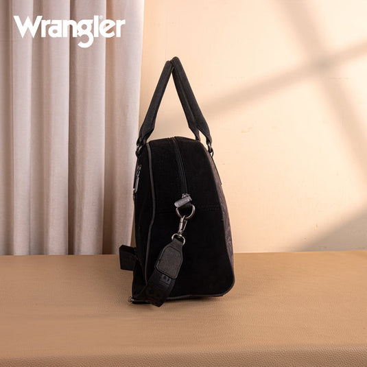 WG277-5110BK - Wrangler Vintage Floral Printed Duffle Bag - Black