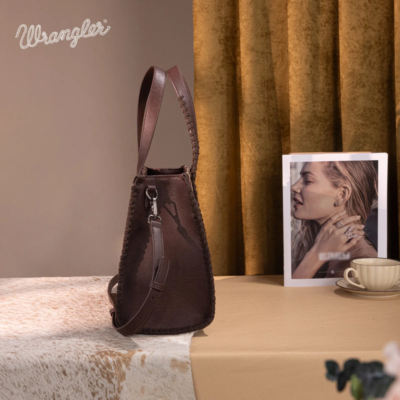 Load image into Gallery viewer, WG60G-8317TN - Wrangler Vintage Retro Cowboy Print Concealed Carry Satchel/Crossbody
