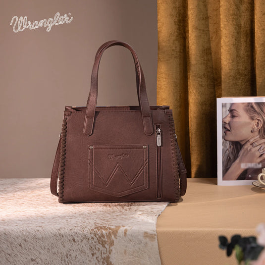 WG60G-8317JN - Wrangler Vintage Retro Cowboy Print Concealed Carry Satchel/Crossbody
