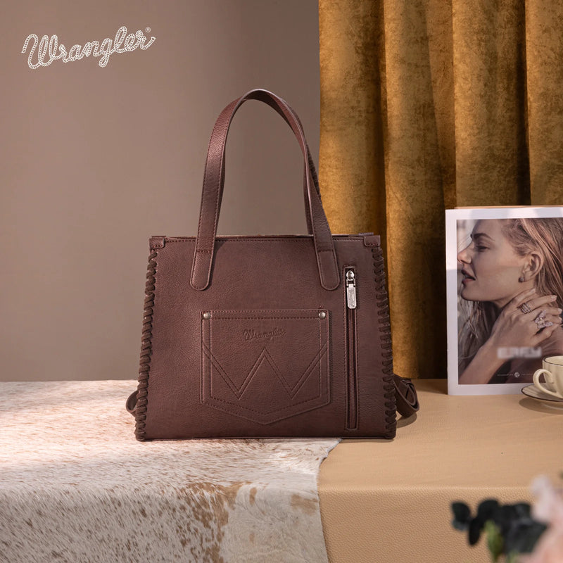 Load image into Gallery viewer, WG60G-8317TN - Wrangler Vintage Retro Cowboy Print Concealed Carry Satchel/Crossbody
