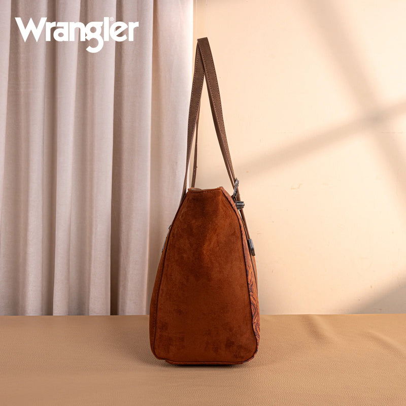 Load image into Gallery viewer, WG277-2002BR - Wrangler Vintage Floral Printed Large Tote Bag - Brown
