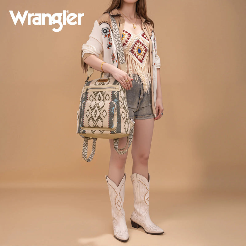 Load image into Gallery viewer, WG213-9110TN - Wrangler Aztec Print Backpack/Crossbody
