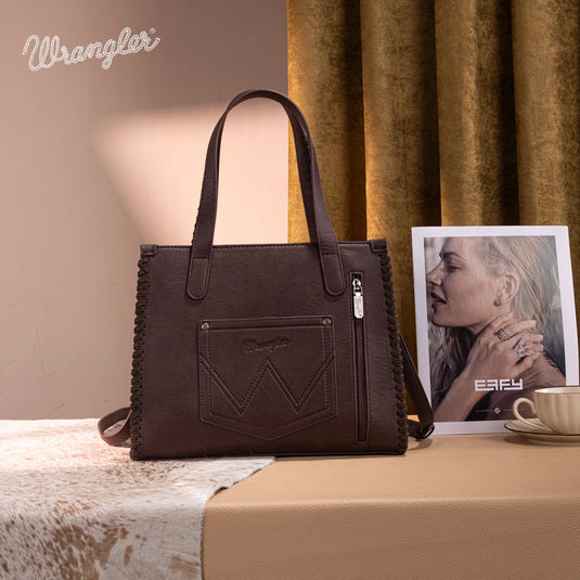 WG60G-8317HPK - Wrangler Vintage Retro Cowboy Print Concealed Carry Satchel/Crossbody