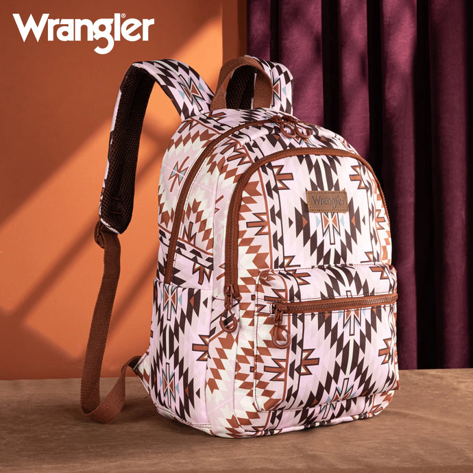 WG2206-9110LBR - Wrangler Aztec Print Backpack -Light Brown