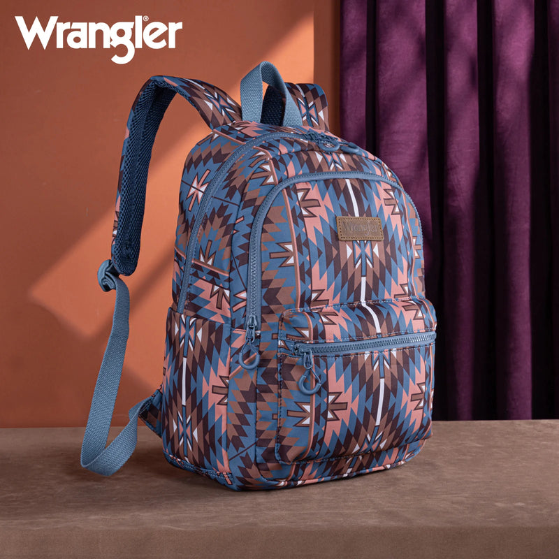 Load image into Gallery viewer, WG2206-9110NY - Wrangler Aztec Print Backpack - Navy
