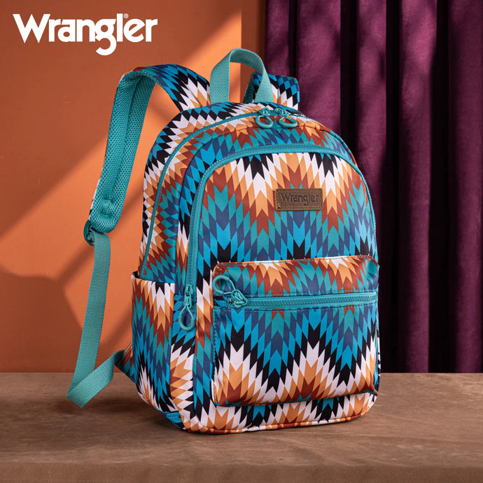 WG2206-9110TQ - Wrangler Aztec Print Backpack - Turquoise