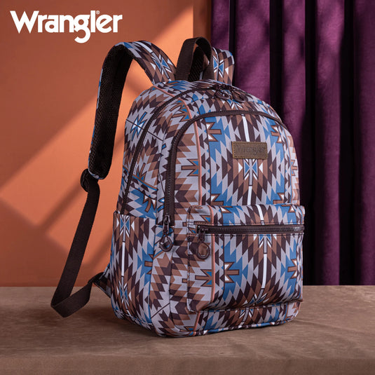 WG2206-9110CF - Wrangler Aztec Print Backpack - Coffee