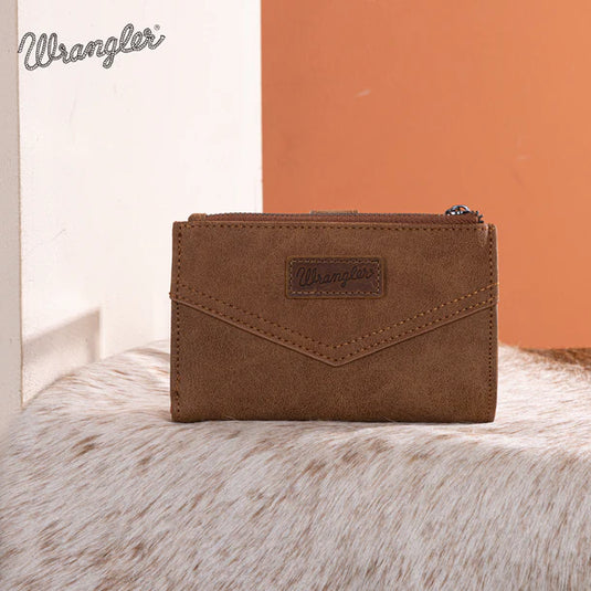 WG162-W0333BR - Wrangler Card Holder Bi-Fold Wallet - Brown