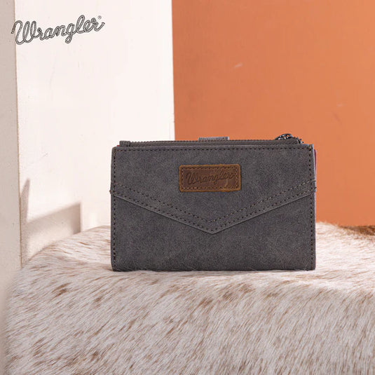 WG162-W0333GY - Wrangler Card Holder Bi-Fold Wallet - Grey