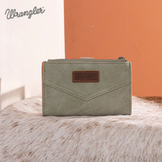 WG162-W0333GN - Wrangler Card Holder Bi-Fold Wallet - Green