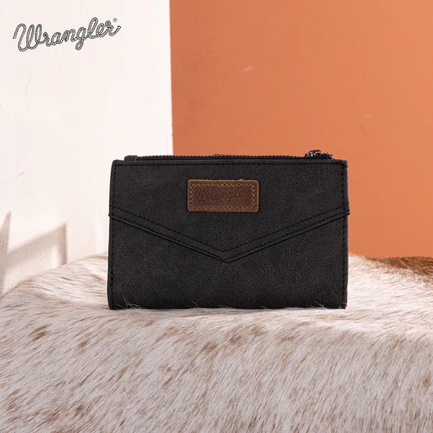 Load image into Gallery viewer, WG162-W0333BK - Wrangler Card Holder Bi-Fold Wallet - Black
