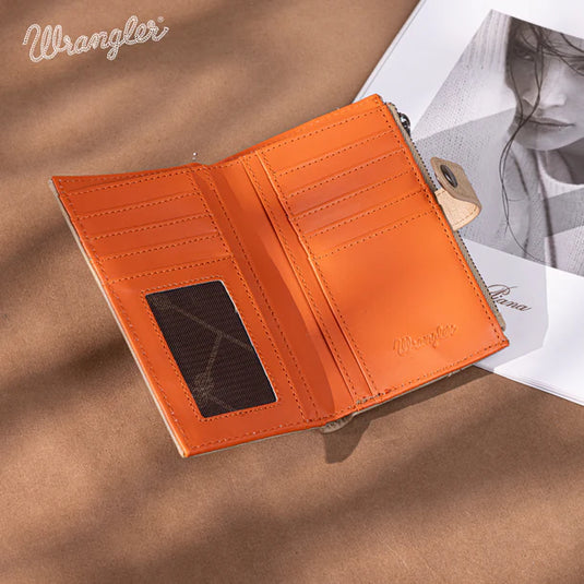 WG162-W0333BG - Wrangler Card Holder Bi-Fold Wallet - Beige