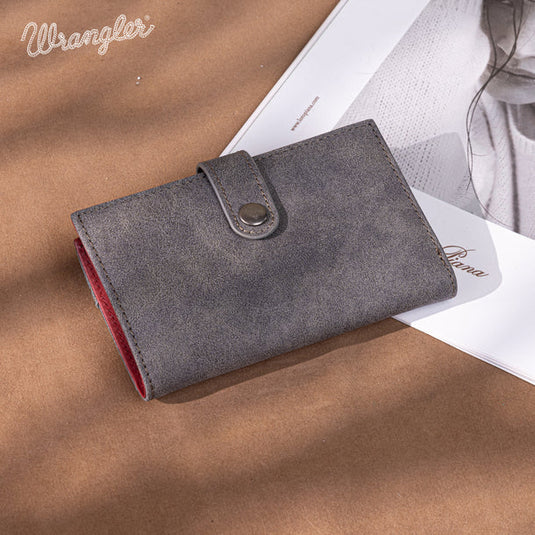 WG162-W0333GY - Wrangler Card Holder Bi-Fold Wallet - Grey