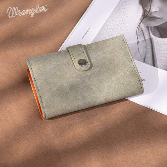WG162-W0333GN - Wrangler Card Holder Bi-Fold Wallet - Green