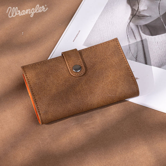 WG162-W0333BR - Wrangler Card Holder Bi-Fold Wallet - Brown