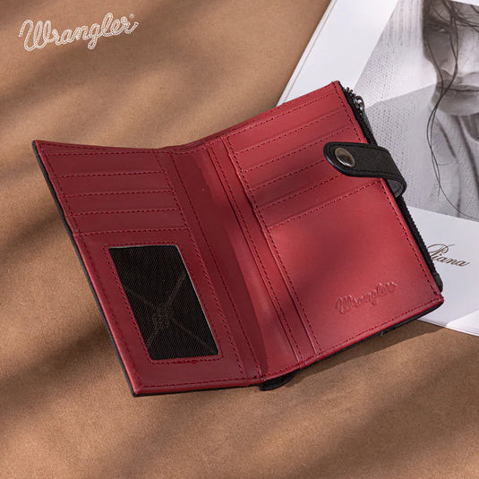 WG162-W0333BK - Wrangler Card Holder Bi-Fold Wallet - Black