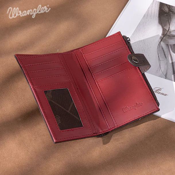 Load image into Gallery viewer, WG162-W0333CF - Wrangler Card Holder Bi-Fold Wallet - Coffee
