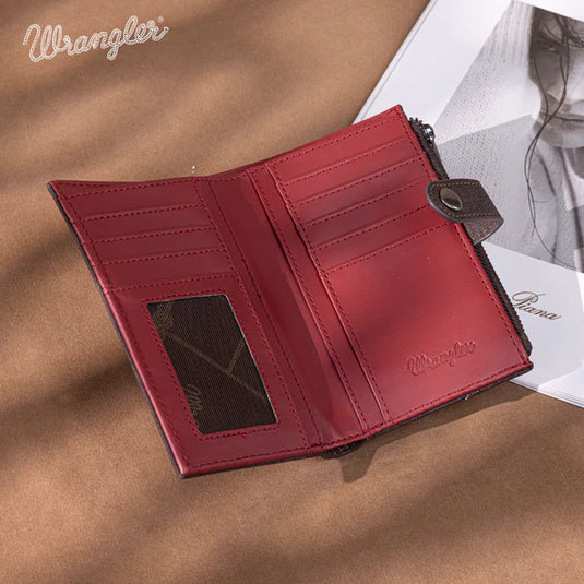 WG162-W0333CF - Wrangler Card Holder Bi-Fold Wallet - Coffee