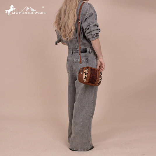 MW1318-8365LP - Montana West Tooled Collection Crossbody - Leopard