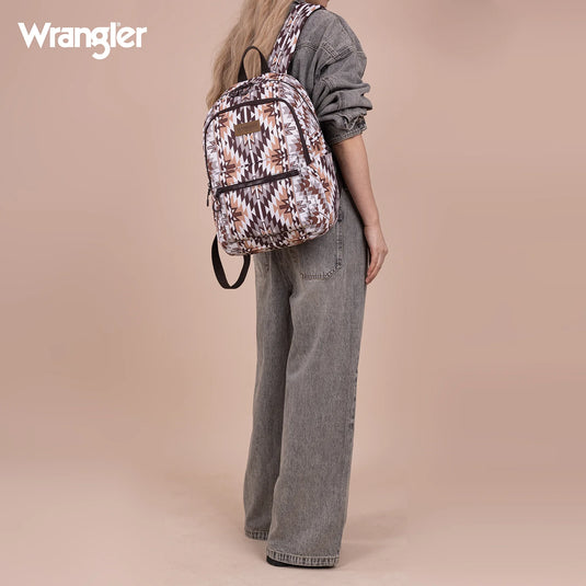 WG2206-9110BR - Wrangler Aztec Print Backpack - Brown