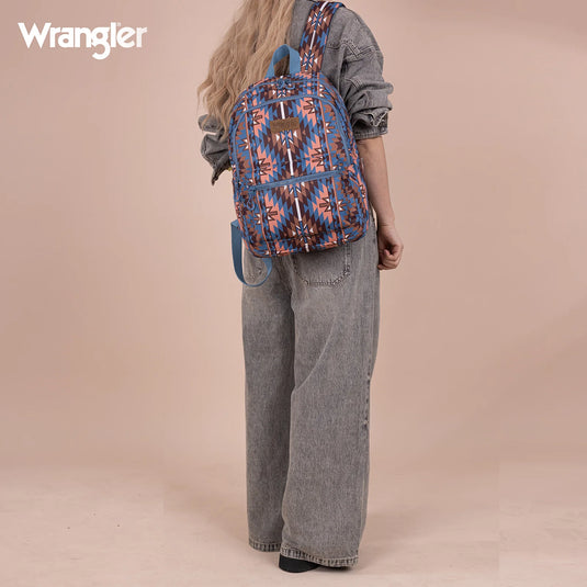 WG2206-9110NY - Wrangler Aztec Print Backpack - Navy