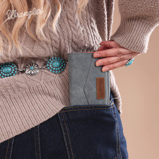 WG162-W0333JN - Wrangler Card Holder Bi-Fold Wallet - Jean