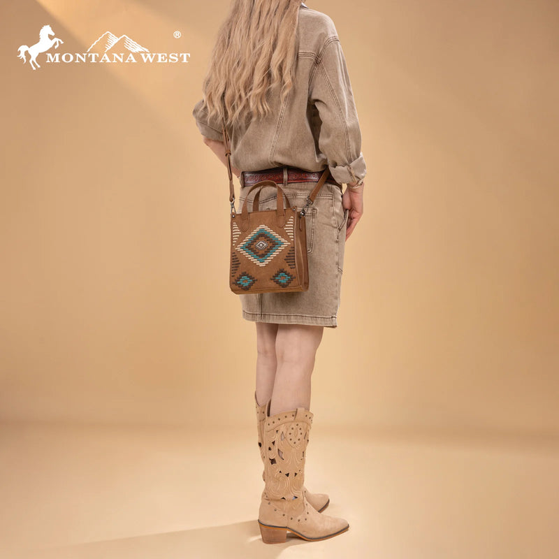 Load image into Gallery viewer, MW1332-160BR - Montana West Aztec Collection Crossbody

