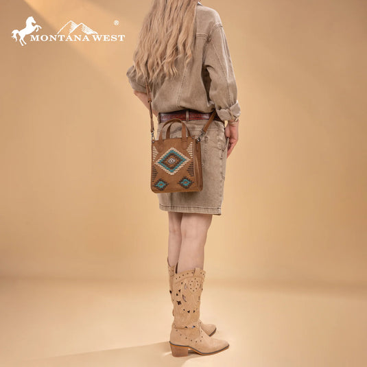 MW1332-160BR - Montana West Aztec Collection Crossbody