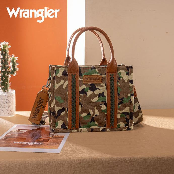 WG286-8120SGN - Wrangler Camo Print Concealed Carry Tote/Crossbody -Green