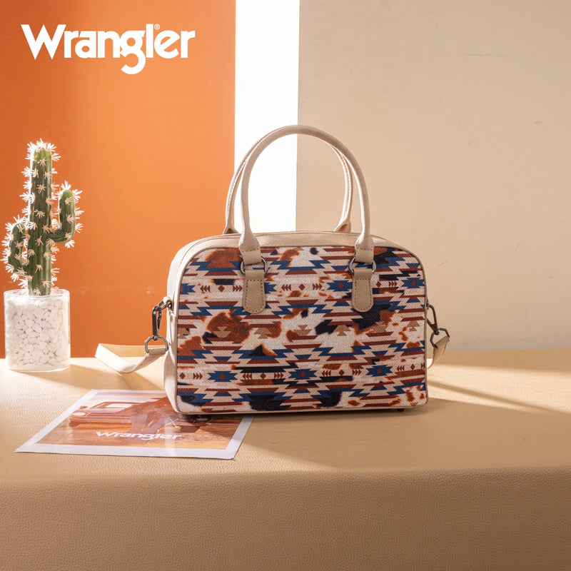 Load image into Gallery viewer, WG302-8132KH - Wrangler Aztec Print Satchel/Crossbody - Khaki
