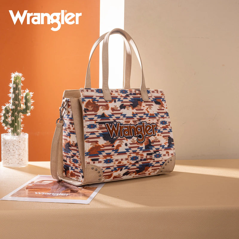 Load image into Gallery viewer, WG302-8130KH Wrangler Aztec Print Tote/Crossbody - Khaki
