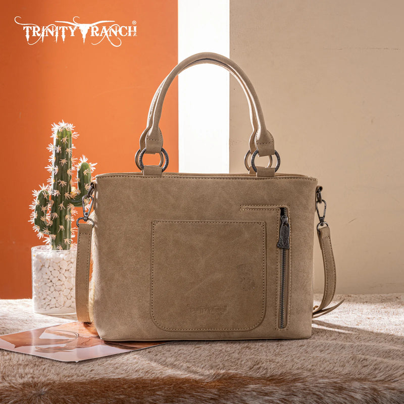 Load image into Gallery viewer, TR198G-8899TN - Trinity Ranch Genuine Hair-On Cowhide Collection Concealed Carry Tote - Tan
