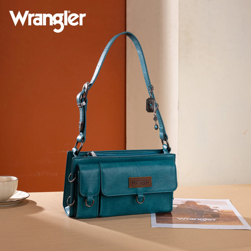 Load image into Gallery viewer, WG300-523TQ - Wrangler Buckle Charm Small Shoulder Bag - Turquoise
