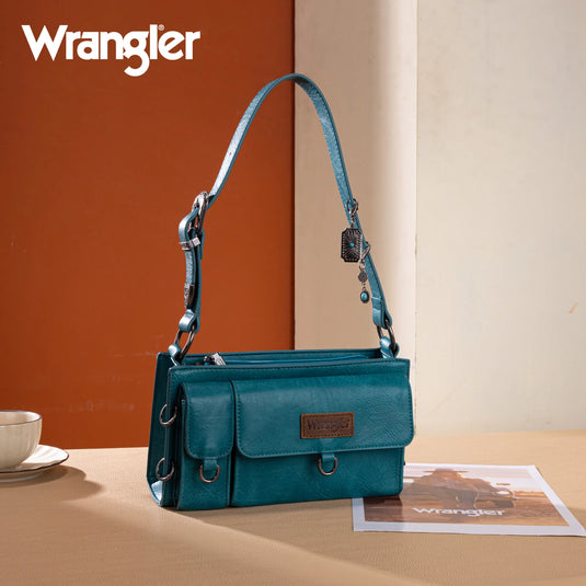 WG300-523TQ - Wrangler Buckle Charm Small Shoulder Bag - Turquoise