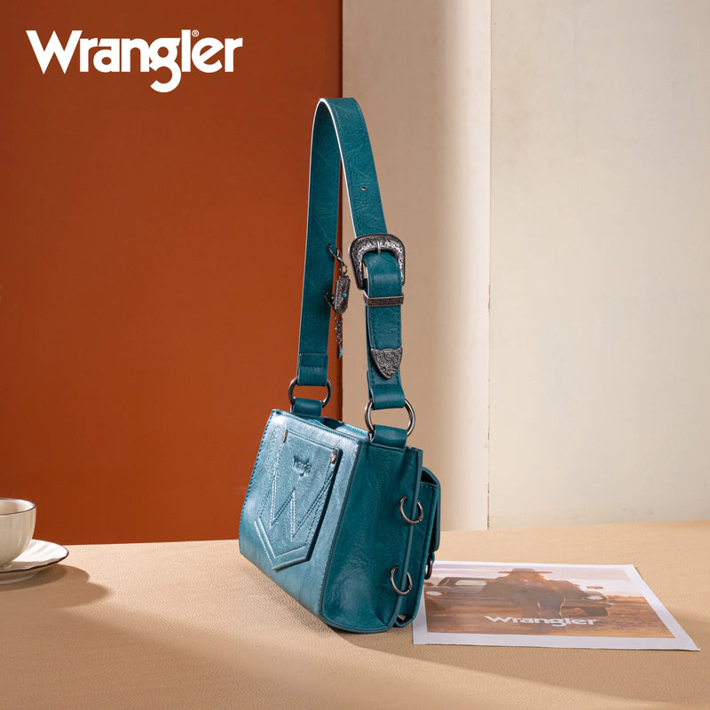 Load image into Gallery viewer, WG300-523TQ - Wrangler Buckle Charm Small Shoulder Bag - Turquoise
