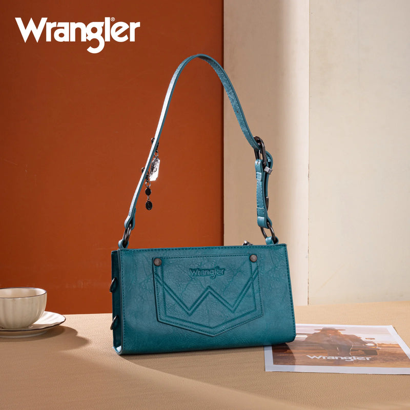Load image into Gallery viewer, WG300-523TQ - Wrangler Buckle Charm Small Shoulder Bag - Turquoise
