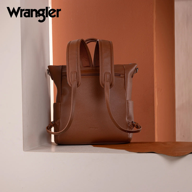 Load image into Gallery viewer, WG175-9110BR - Wrangler Tote/Shoulder Bag Convertible Backpack - Brown
