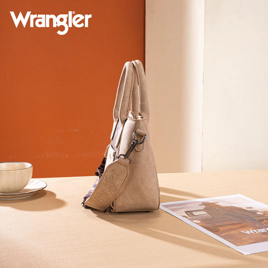 WG296-8015TN - Wrangler Leopard Print Small Tote/Crossbody -Tan