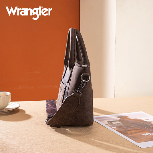 WG296-8015CF - Wrangler Leopard Print Small Tote/Crossbody -Coffee