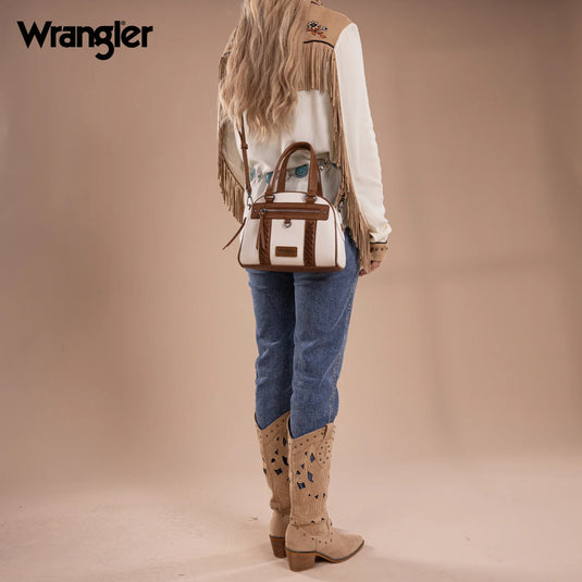 WG185-5112BG - Wrangler Whipstitch Collection Satchel/Crossbody Bag