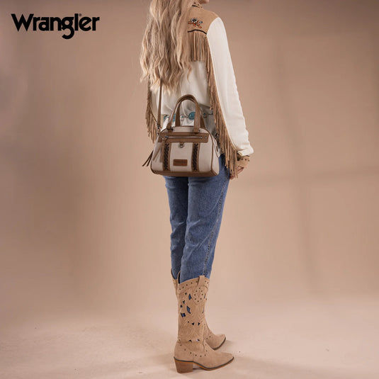 WG185-5112LGY - Wrangler Whipstitch Collection Satchel/Crossbody Bag